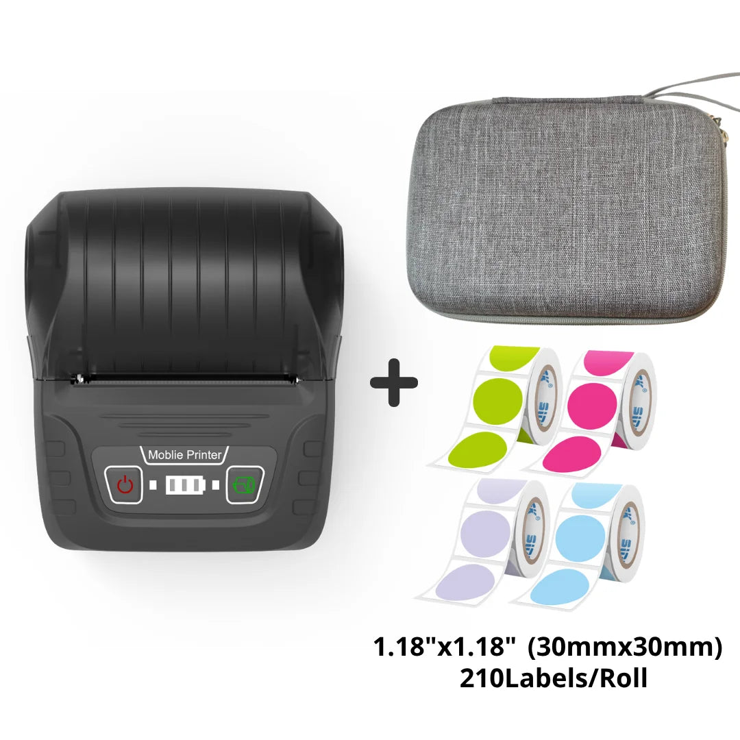 SINMARK Mini Printer with 4 Rolls Label Portable Sticker Maker Complimentary Storage Bag 2-Inch Labeler