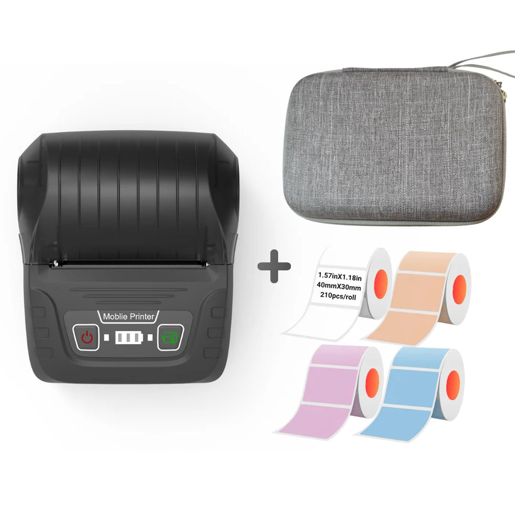 SINMARK Mini Printer with 4 Rolls Label Portable Sticker Maker Complimentary Storage Bag 2-Inch Labeler
