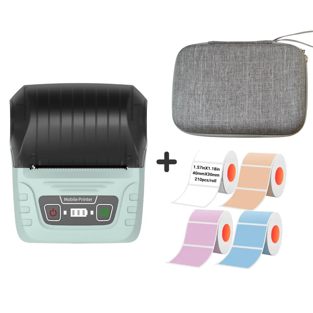 SINMARK Mini Printer with 4 Rolls Label Portable Sticker Maker Complimentary Storage Bag 2-Inch Labeler