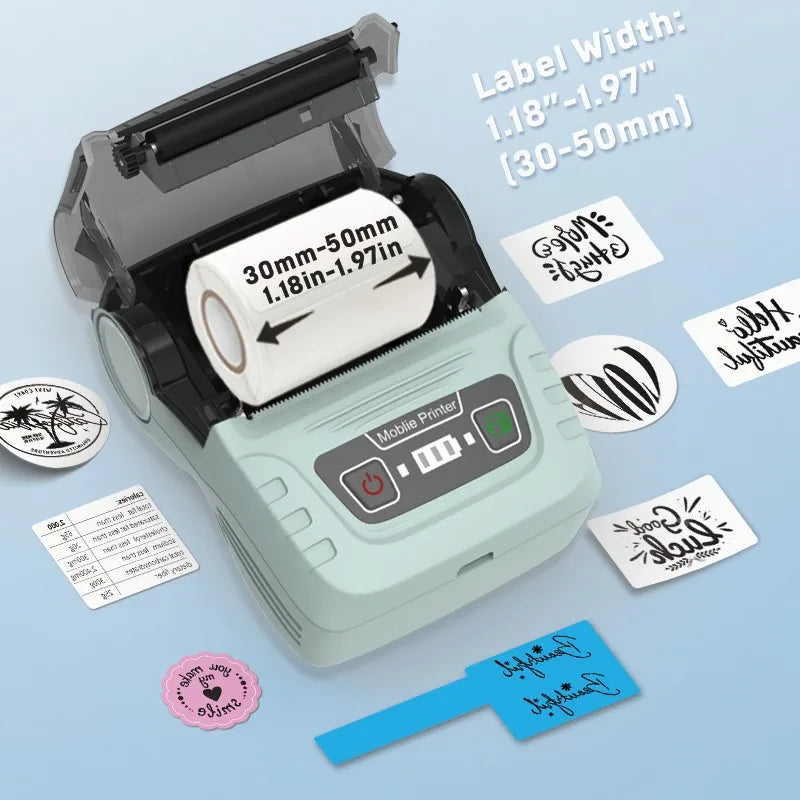 SINMARK Mini Printer with 4 Rolls Label Portable Sticker Maker Complimentary Storage Bag 2-Inch Labeler