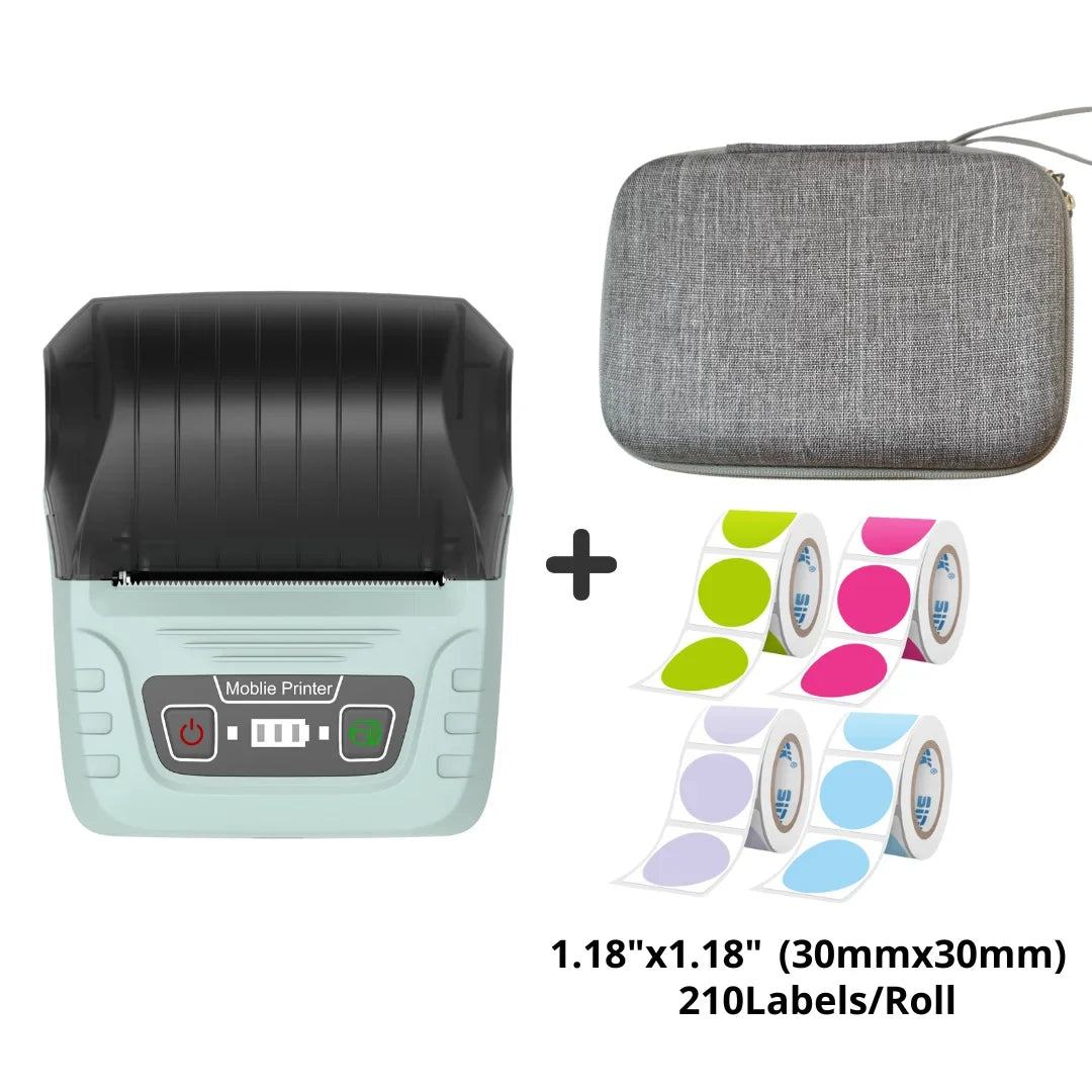 SINMARK Mini Printer with 4 Rolls Label Portable Sticker Maker Complimentary Storage Bag 2-Inch Labeler