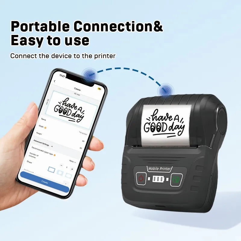 SINMARK Mini Printer with 4 Rolls Label Portable Sticker Maker Complimentary Storage Bag 2-Inch Labeler